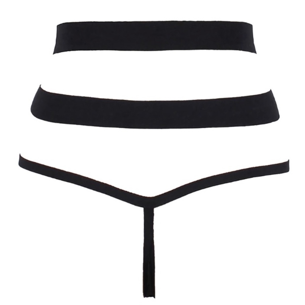Black Bandage High-Rise Mesh G String - Picture 2 of 4